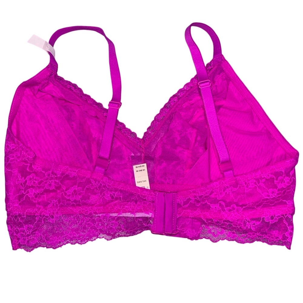 Victoria's Secret Bralette Set Women XXL Pink Leopard Floral NEW Lace 3 Pack - Picture 3 of 12